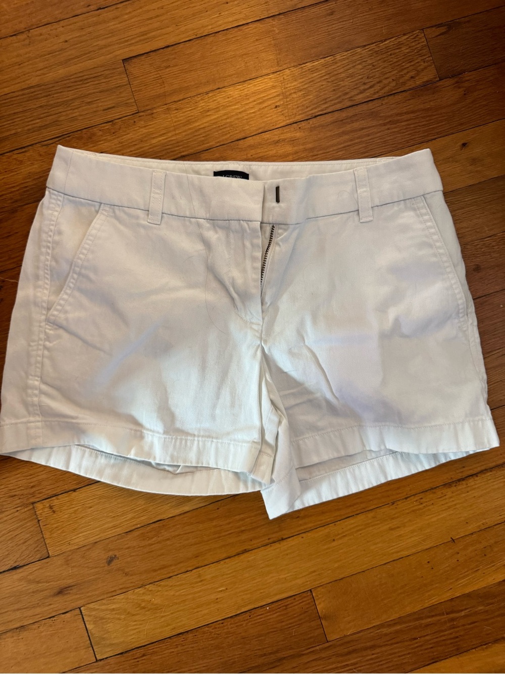 J. Crew White Cotton Chino Shorts